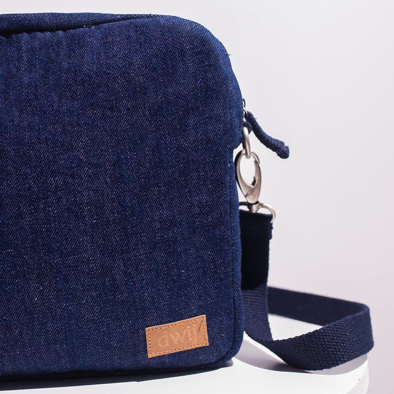 Upcycled Denim iPad Sling Bag | Blue
