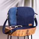 Upcycled Denim iPad Sling Bag | Blue
