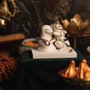 Marble Idol | Lord Ganesha with Shivling | Off-White | Gold Plated