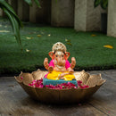 Lord Ganpati Idol | Eco Friendly Ganesh Idol | Clay | Dagdusheth Ganpati | 6 inches