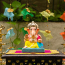 Lord Ganpati Idol | Eco Friendly Ganesh Idol | Clay | Haridra Ganpati | 6 inches