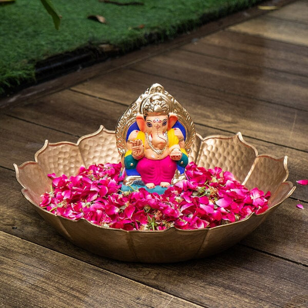 Lord Ganesh Idol | Eco Friendly Ganpati Idol | Clay | Lalbaugcha Raja Ganpati | 6 inches