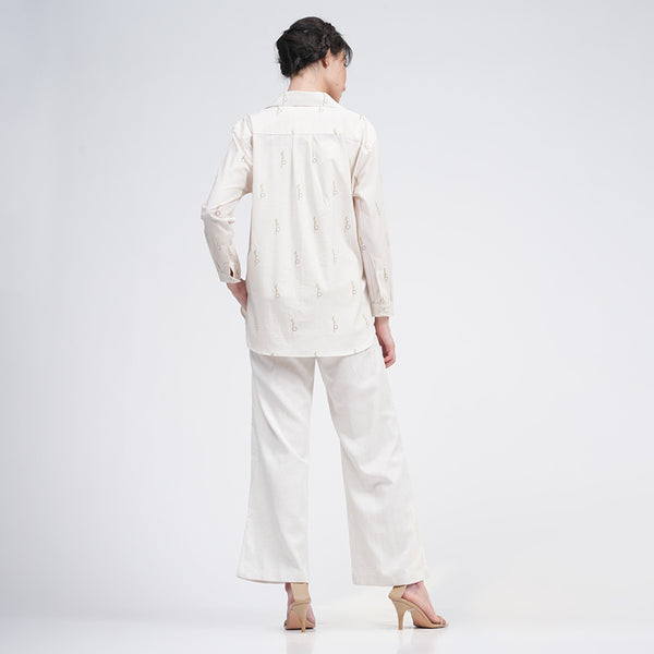 Organic Cotton Block Print Co Ord Set | Cream