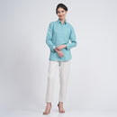 Organic Cotton Co Ord Set for Women | Blue & Cream