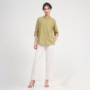 Organic Cotton Shirt & Trouser Set for Women | Green & Cream