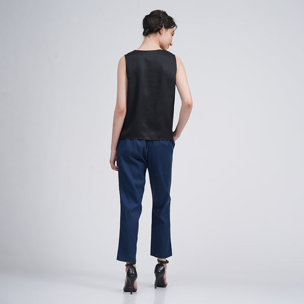 Modal Tencel Top & Pant Set for Women | Black & Navy