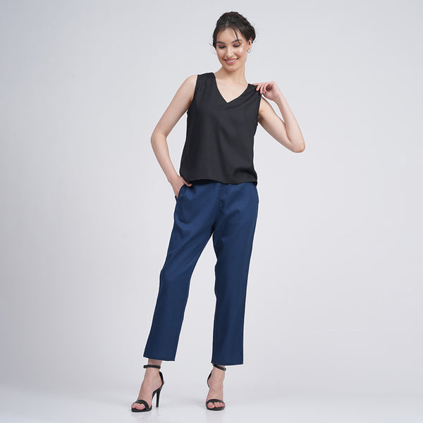 Modal Tencel Top & Pant Set for Women | Black & Navy