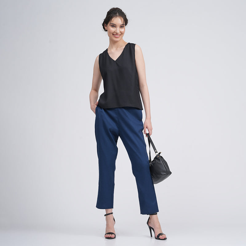 Modal Tencel Top & Pant Set for Women | Black & Navy