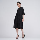 Cotton Tencel Long Shirt & Slip Dress | Black