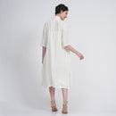 Cotton Tencel Long Shirt & Slip Dress | Cream