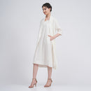 Cotton Tencel Long Shirt & Slip Dress | Cream