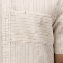 Linen Shirt for Men | PinStriped | Full Sleeves | Cream