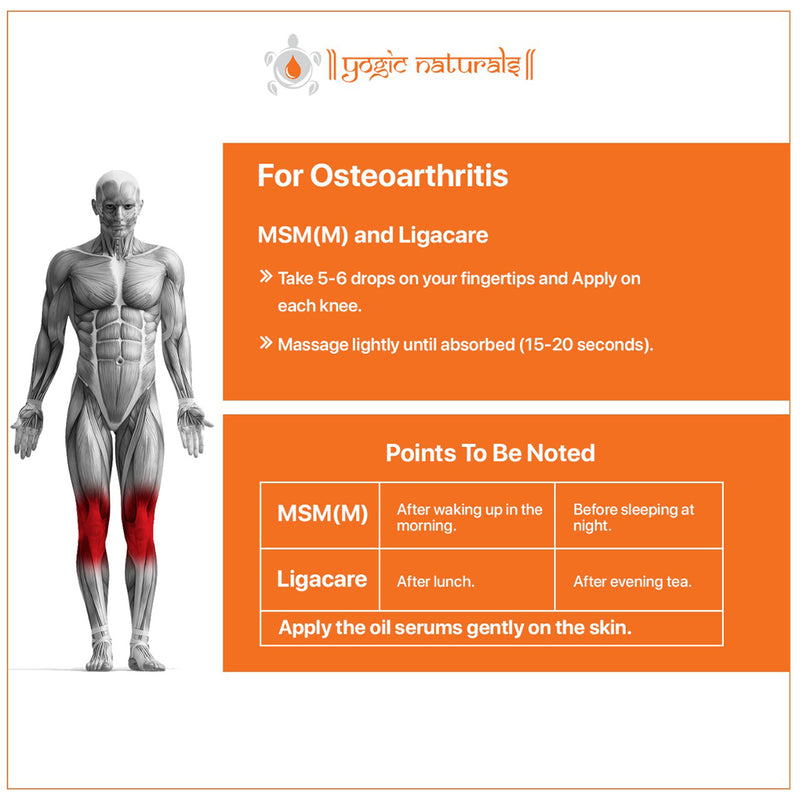 Oil Serum | MSM(M) & Ligacare | Osteoarthritis & Knee Joint Pain | 40 ml+40 ml.