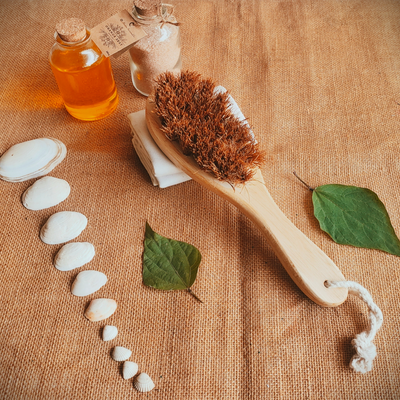 Wooden Body Brush | Coconut Fiber | Skin Exfoliator