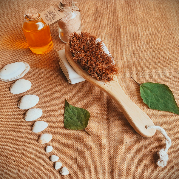 Wooden Body Brush | Coconut Fiber | Skin Exfoliator