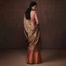 Chanderi Tissue Saree | Antique Gold & Pink