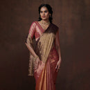 Chanderi Tissue Saree | Antique Gold & Pink