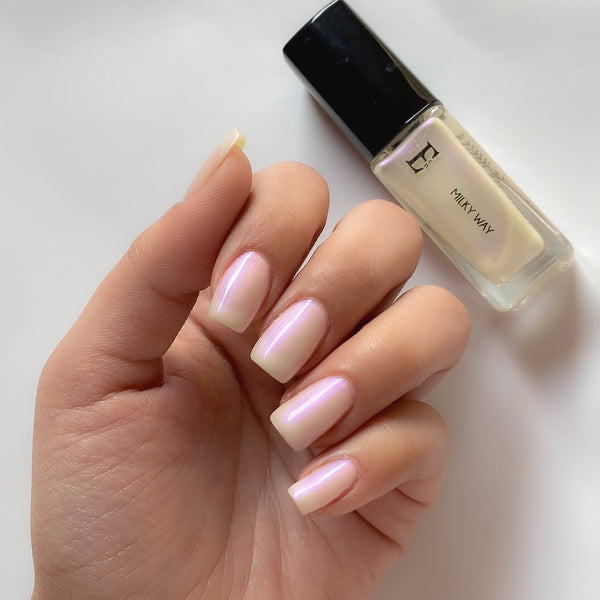 Metallic White Nail Polish | Milky Way | 10 ml.