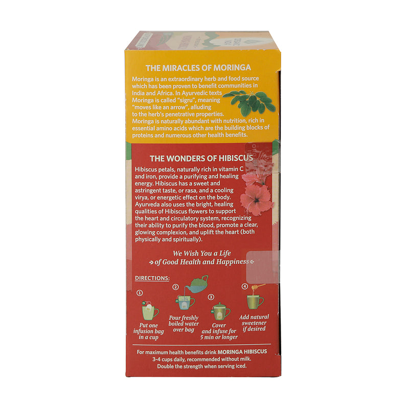 Moringa Hibiscus Tea | Boost of Antioxidants | 25 Tea Bags