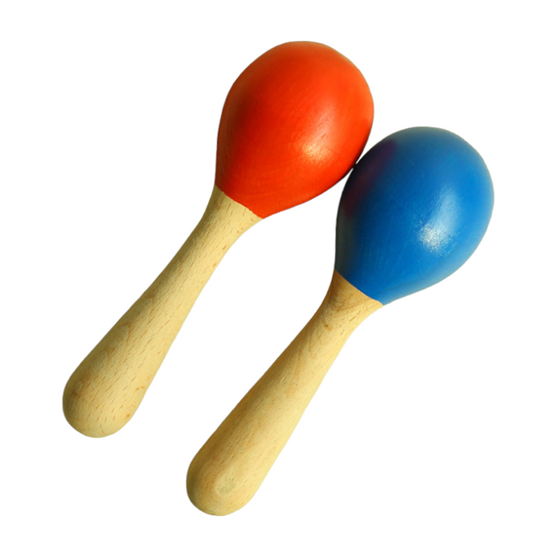 Wooden Baby Rattle | Marcaras | Set of 2 | Color May Vary