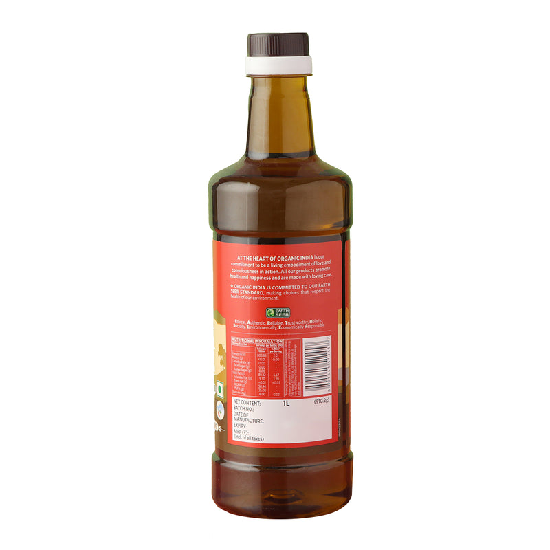 Organic India | Mustard Oil (Kacchi Ghani) | Cold Pressed | 1 L