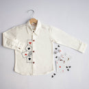 Cotton Party Shirt | Playing Card & Dice Printed | White