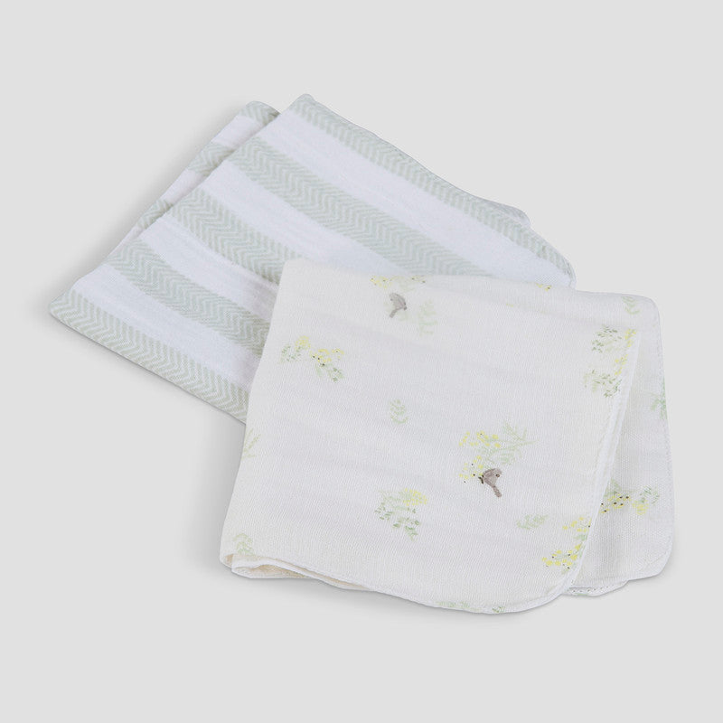 Organic Muslin Face Napkins for Baby | Brown & Beige