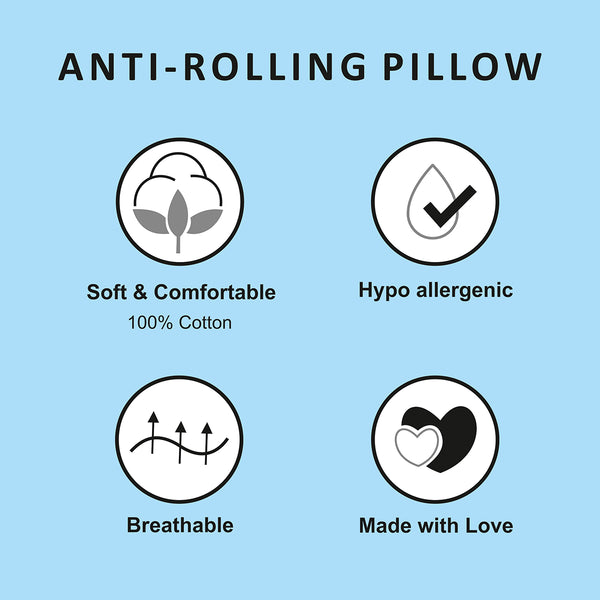 Cotton Baby Pillow | Anti Roll Pillow | Blue