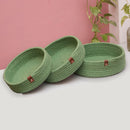 Cotton Rope Basket for Storage | Green | 25 cm | Set of 3