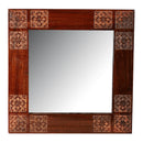 Wooden Decorative Wall Mirror | Brown | 46 cm