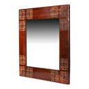 Wooden Decorative Wall Mirror | Brown | 46 cm