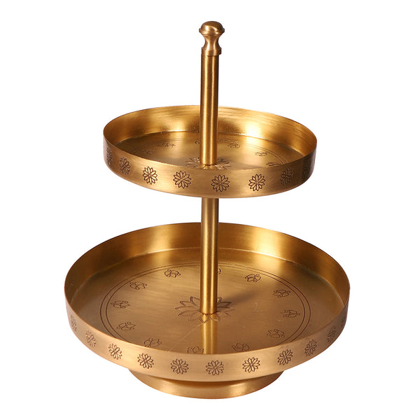 Brass 2 Tier Cake Stand | Antique Gold