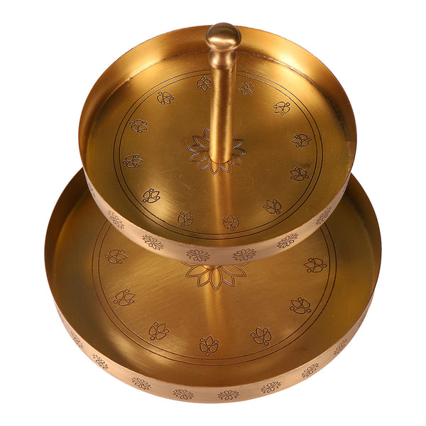 Brass 2 Tier Cake Stand | Antique Gold