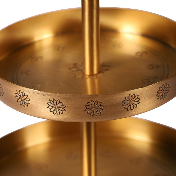 Brass 2 Tier Cake Stand | Antique Gold