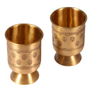 Brass Glass Set | Sharbat Glass | Antique Gold | 250 ml | Set of 2