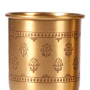 Brass Glass Set | Sharbat Glass | Antique Gold | 250 ml | Set of 2