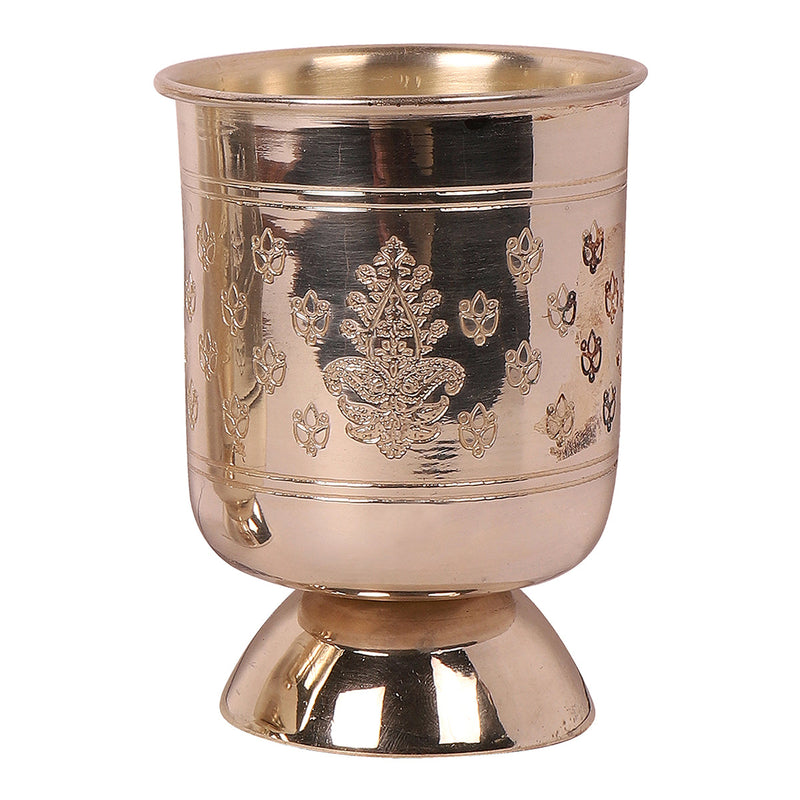 Brass Glass Set | Sharbat Glass | Silver Plated | 250 ml | Set of 2