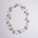 Metallic Thread & Pearl Necklace | Golden & Cream