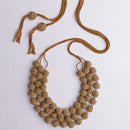 Layered Necklace | Wooden Beads & Cotton Thread | Brown