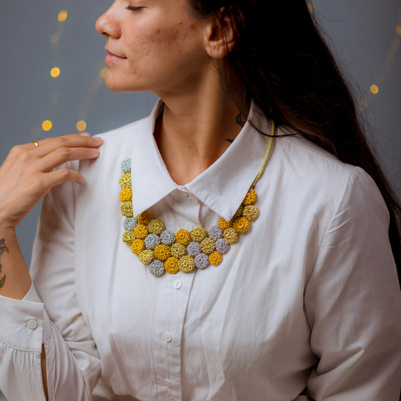 Brass & Cotton Thread Necklace | Gold