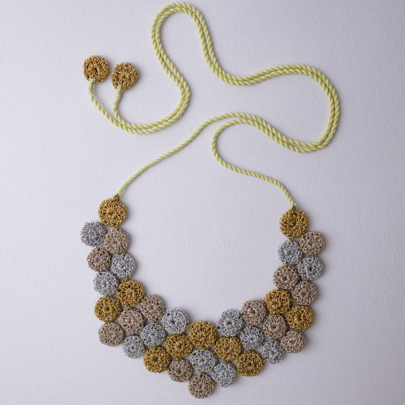 Brass & Cotton Thread Necklace | Rose Gold & Silver