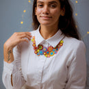 Brass & Cotton Thread Necklace | Multicolour