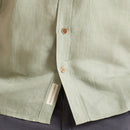 Organic Linen Shirt for Men | Half Sleeves | Sage Green