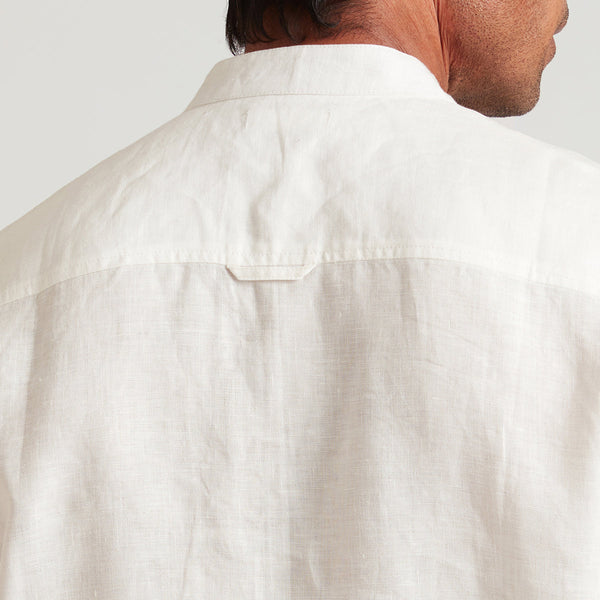 Organic Linen Shirt for Men | Half Sleeves | White