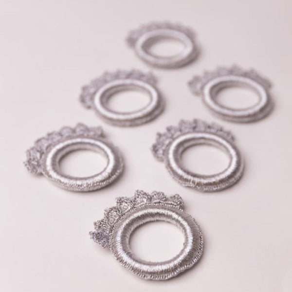 Crochet Napkin Rings | Silver | Set Of 6