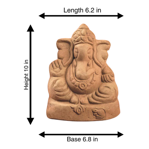 Panchgavya Ganesh Idol | Eco Friendly Ganpati Idol | with Temple Box | Set of 2