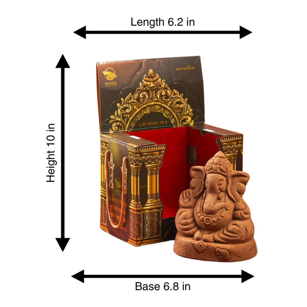 Panchgavya Ganesh Idol | Eco Friendly Ganpati Idol | with Temple Box | Set of 2