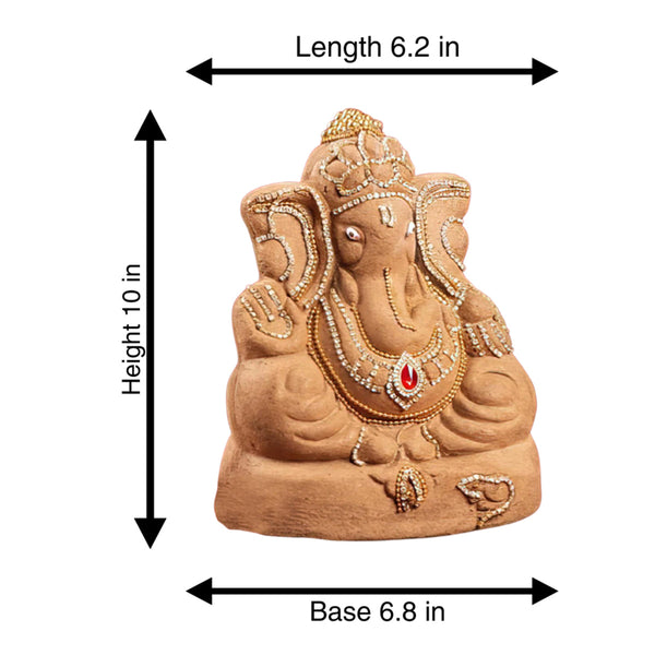 Panchgavya Ganesha Idol For Pooja Room | with Temple Box & Pooja Kits | Set of 4