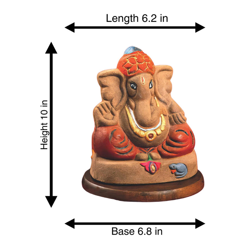 Panchgavya Ganesh Idol | Eco Friendly | with Temple Box & Pooja Kits | Set of 4