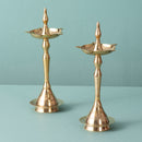 Brass Diya Stand | Golden Finish | Set of 2